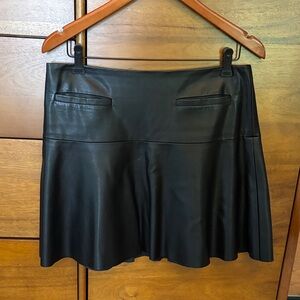 Club Monaco Black Leather Skirt